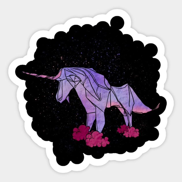 Origami Unicorn Sticker by theglaze